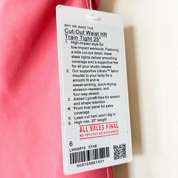 Lululemon Cut-Out Waist High-Rise Train Tight Legging - Picture 10 of 10